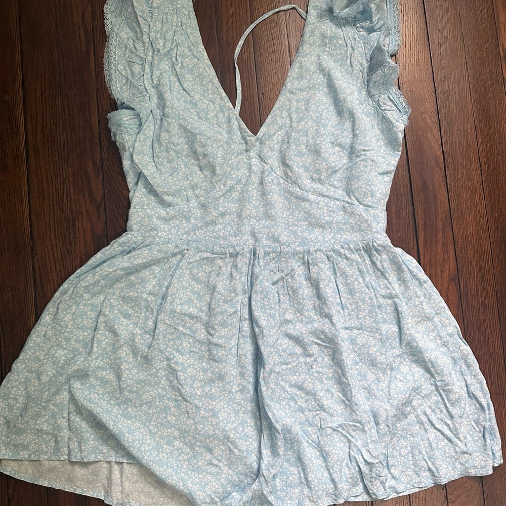 Trixxi Light Blue Floral Romper